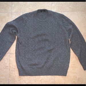 Grey wool crew neck sweater